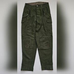 Vintage Swedish Army Pants Mens Button Fly Cargo Field Trousers Size 28